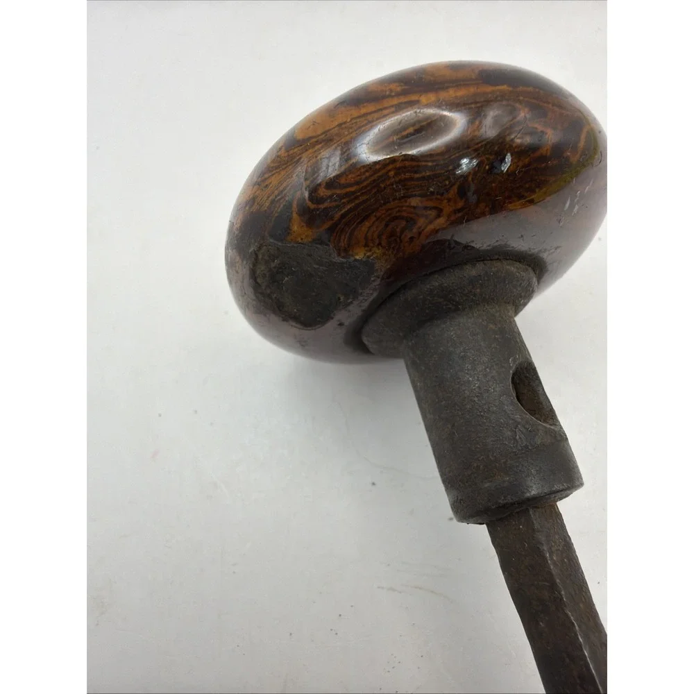 1900's Doorknob Set Porcelain/Glass Brown Swirl Vintage